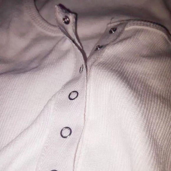 White Button Up Crop Top - Picture 5 of 6